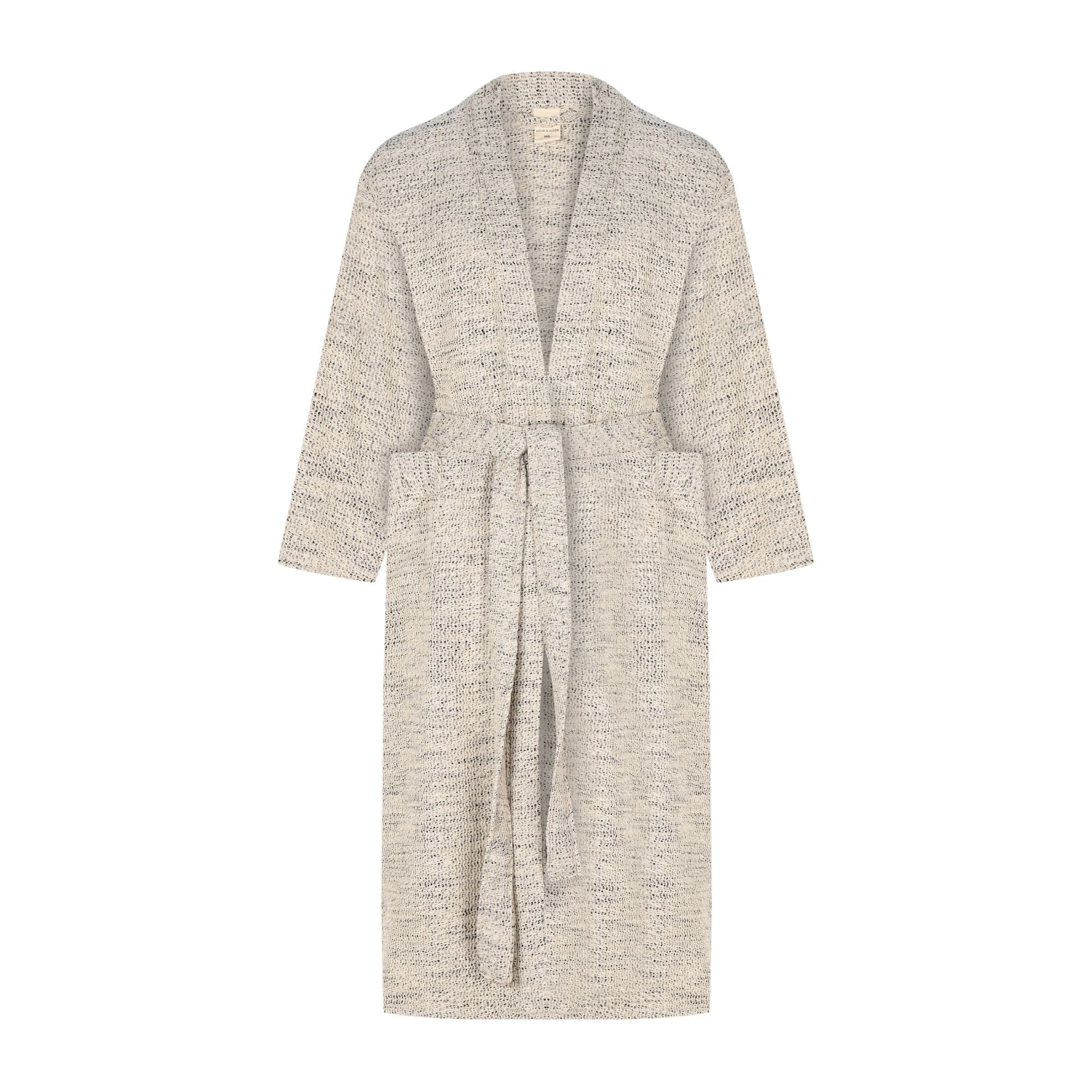 Turkish Linen Robe | Speckled Grey
