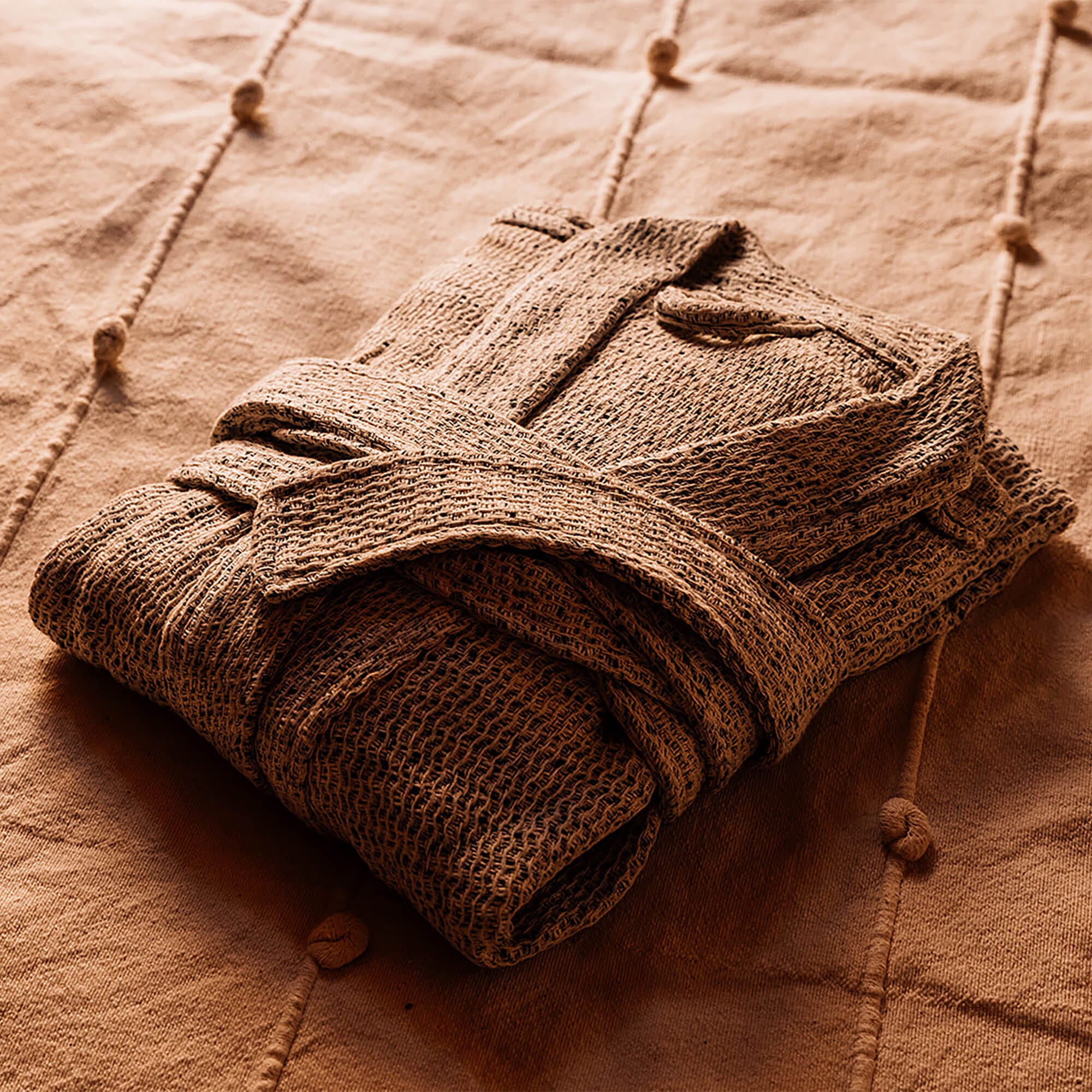 Turkish Linen Robe | Speckled Grey_Mizar & Alcor_201-60-1259-171GRYS | Obakki