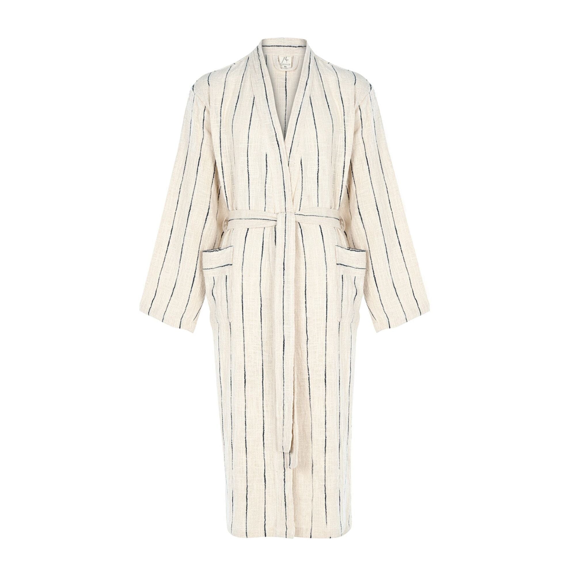 Turkish Linen Robe | Suro Stripe – Obakki