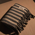 Turkish Linen Towel | Karam Stripe_Mizar & Alcor_201-60-1260-171BLKOS | Obakki