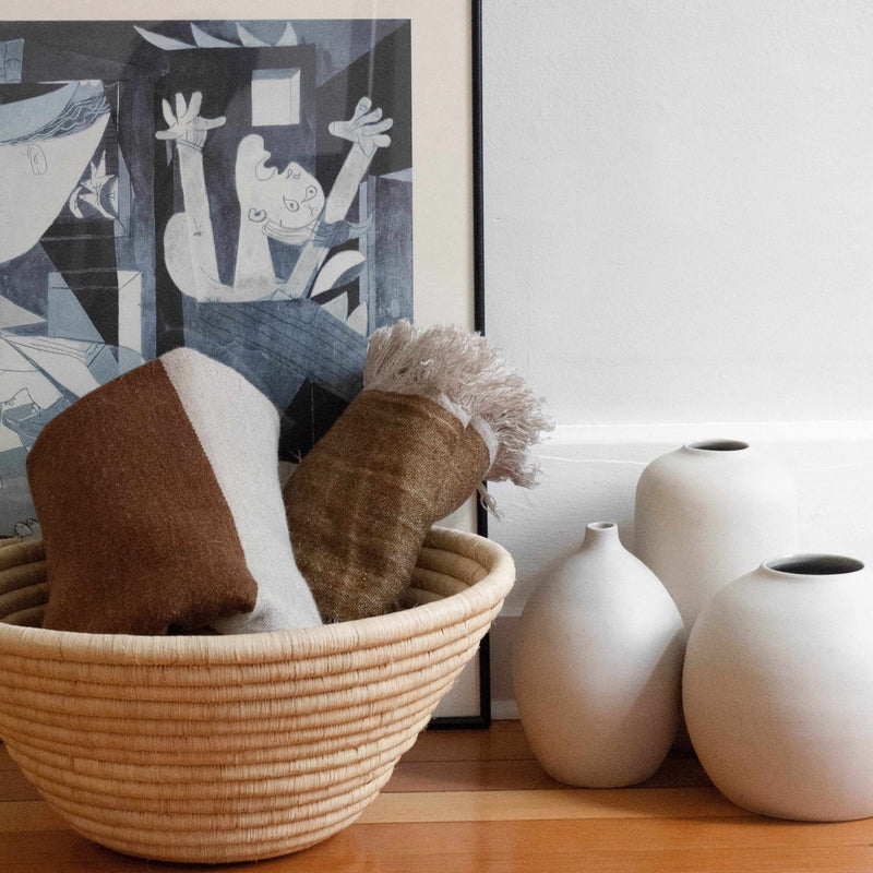 Wide Woven Basket | Natural - Baskets by Kasese | Obakki