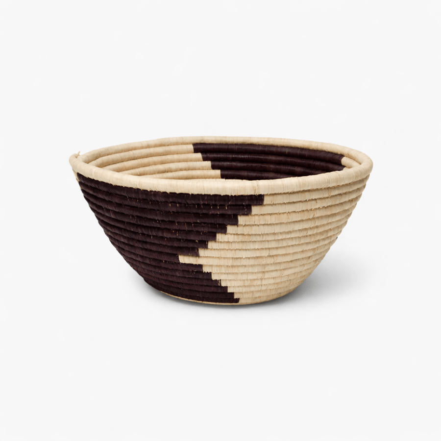 Wide Woven Basket | Zigzag_Kasese_201-70-0808-157Natural/Burnt PurpleM | Obakki
