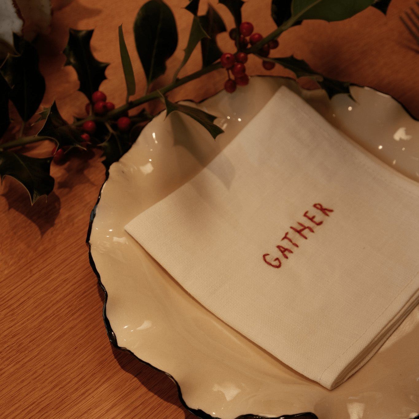 Words for the Table Napkins | Set of 6 - Table Linens by Sarah Espeute | Obakki