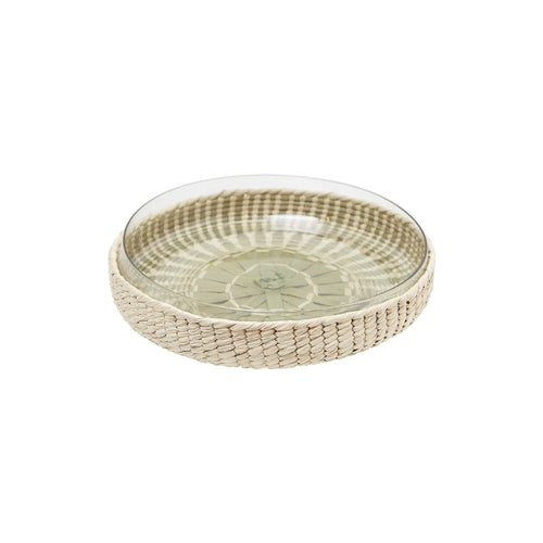 10.5" Recycled Glass Salad Bowl_AC Palma_201-54-0362-149Clr/NatPlmOS | Obakki
