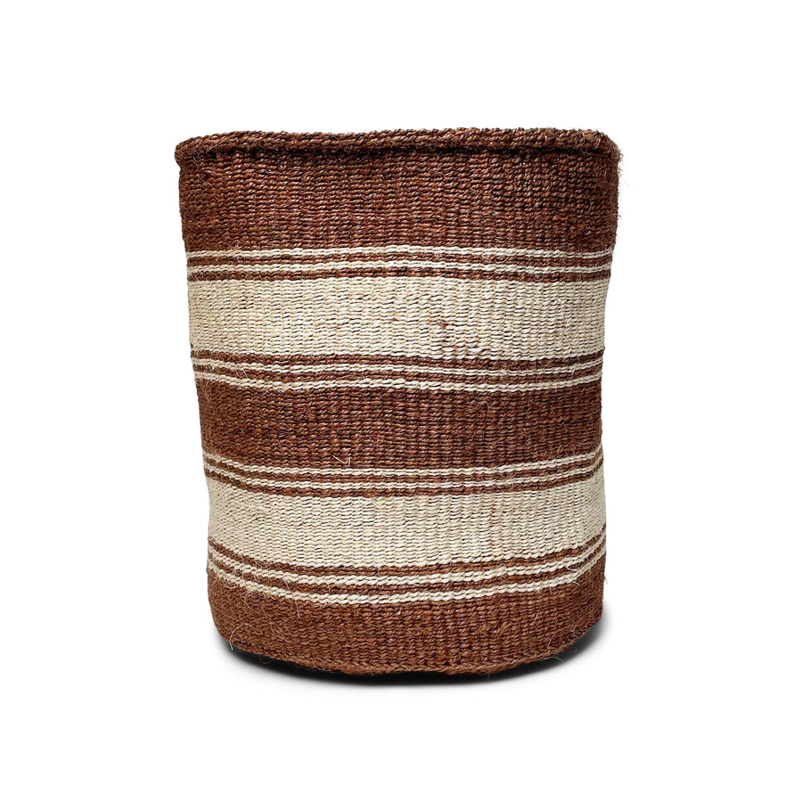 18" Sisal Basket | Stripe_Kitui_201-70-0142-114Blk / Nat StripeOS | Obakki