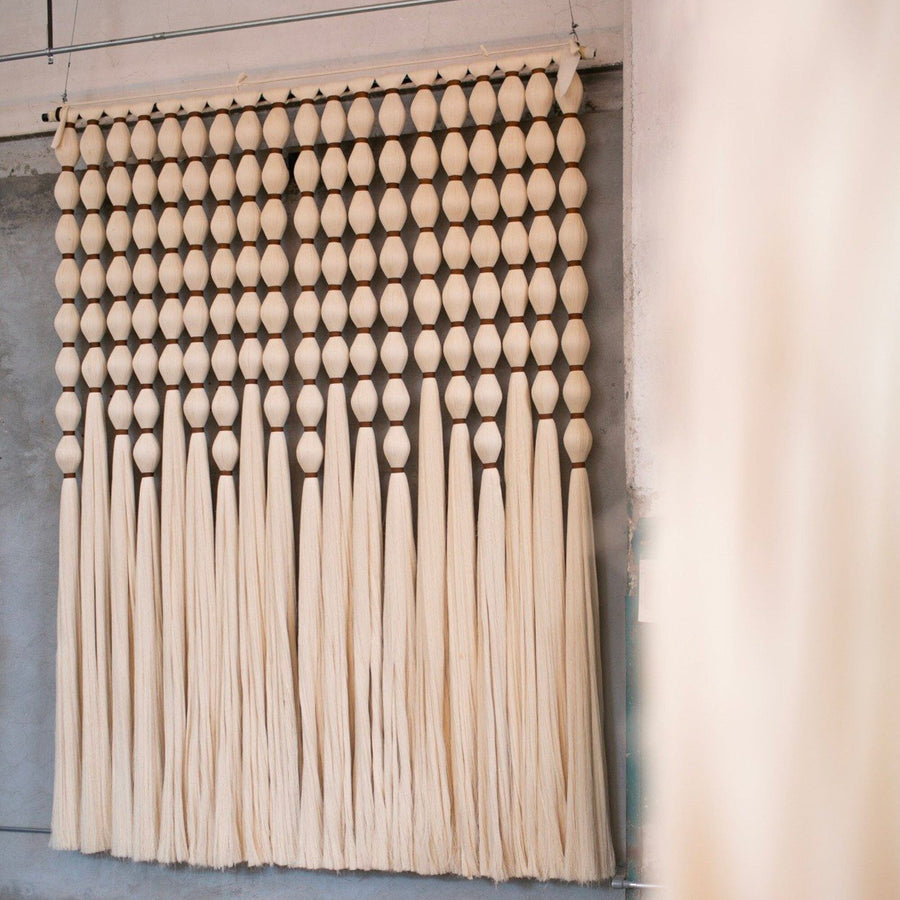 Beaded Panel Wall Hanging_Caralarga_201-71-0325-717Natural + Black27.5" W x 47" H | Obakki