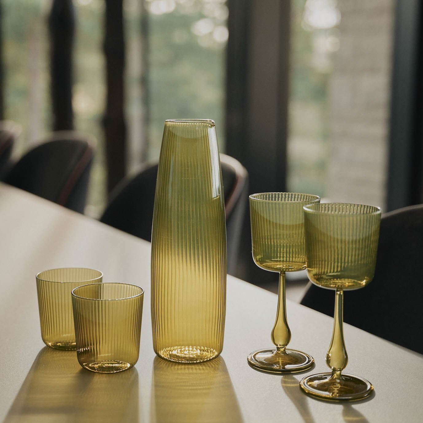 Citrine Green Luisa Vino | Set of 2 - Glassware by R+D.Lab | Obakki