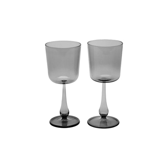 Fog Grey Luisa Calice Smooth | Set of 2 - Glassware by R+D.Lab | Obakki