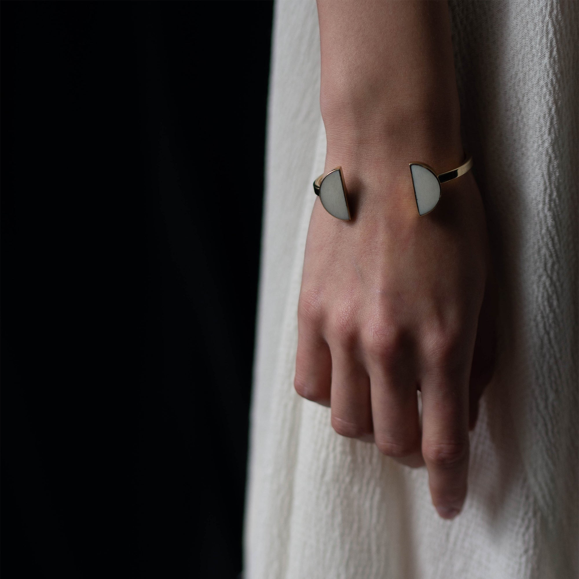 Halfmoon Split Bracelet | Natural - Bracelet by Victorious Crafts | Obakki