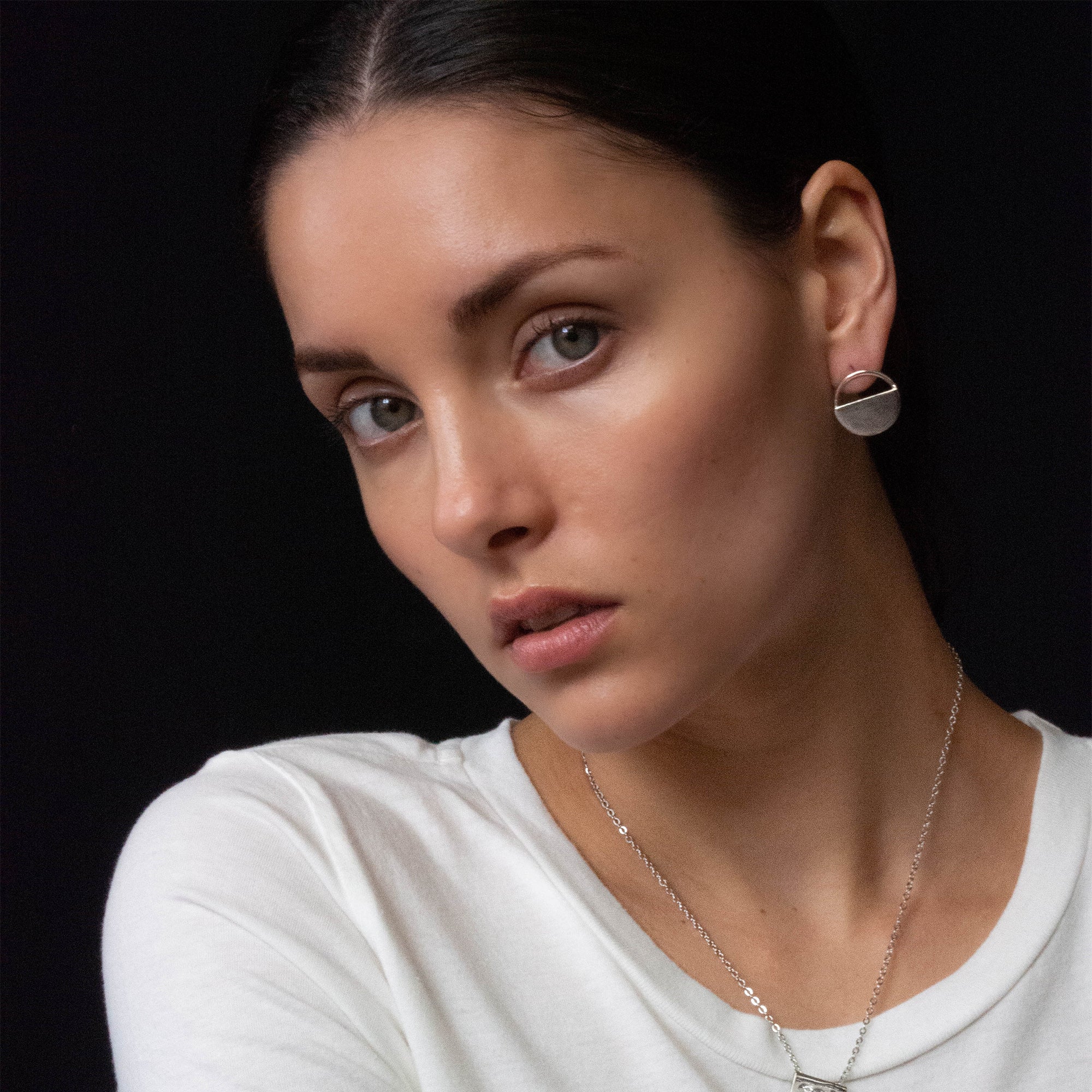 Halfmoon Studs - Earring by Sylvester | Obakki