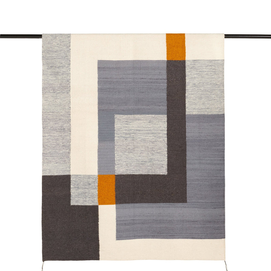 Hand - woven Oaxacan Square Frame Rug_Jose Mendoza_201-64-0098-715Cuadros2x3 | Obakki
