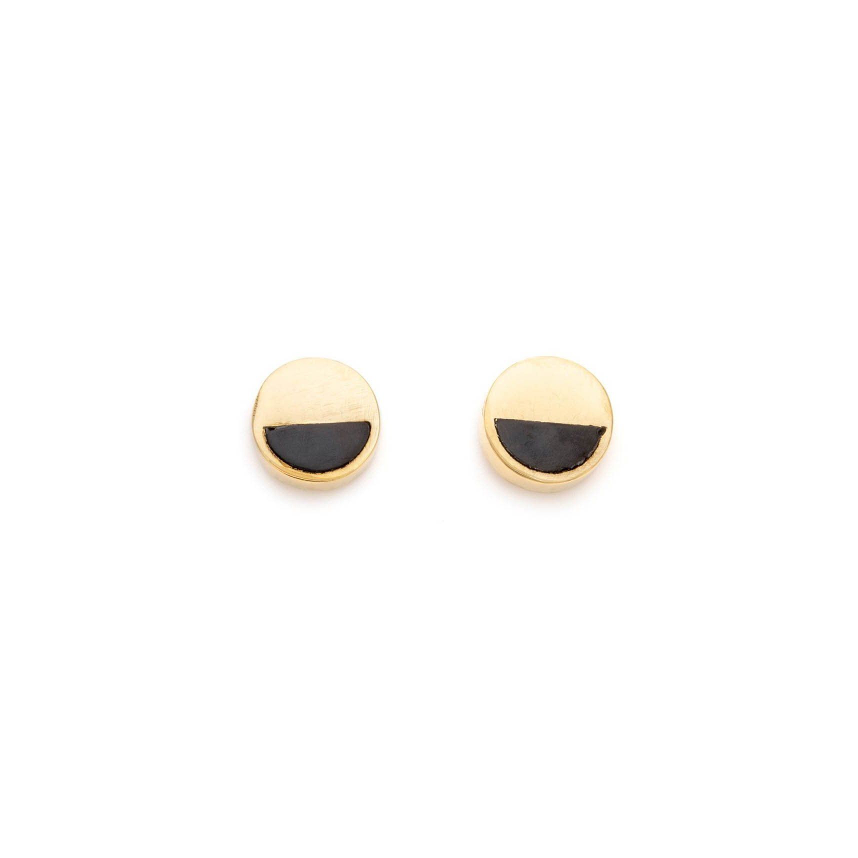Horn Inset Studs - Earring by Victorious Crafts | Obakki