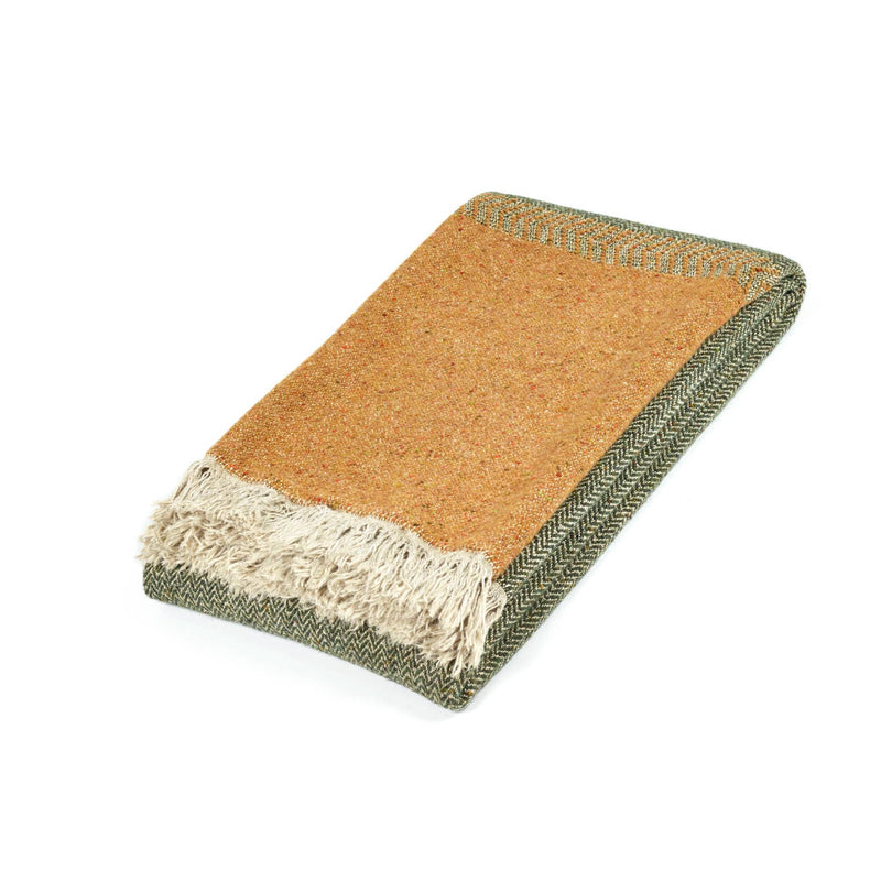 Jules Blanket | Green Herringbone - Blankets & Throws by Libeco | Obakki