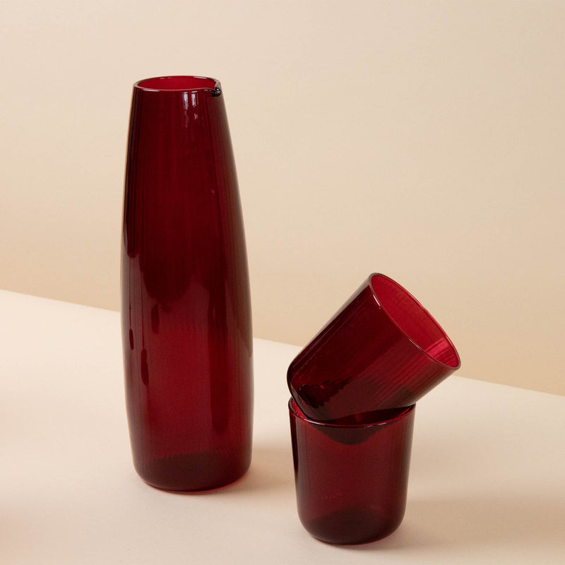 Luisa 1L Carafe | Ottoman Red - Glassware by R+D.Lab | Obakki