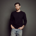 Men's Classic Crew Sweatshirt_Obakki_201-13-0481-381-Black-S | Obakki