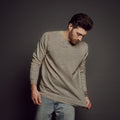Men's Heathered Crew Sweatshirt_Obakki_201-13-0481-382-Heather Grey-S | Obakki