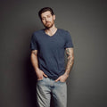 Men's Heathered V - Neck_Obakki_172-11-3624-386-Heather Black-XSmall | Obakki
