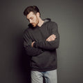 Men's Super - Soft Heathered Hoodie_Obakki_201-13-0480-382-Heather Charcoal-S | Obakki