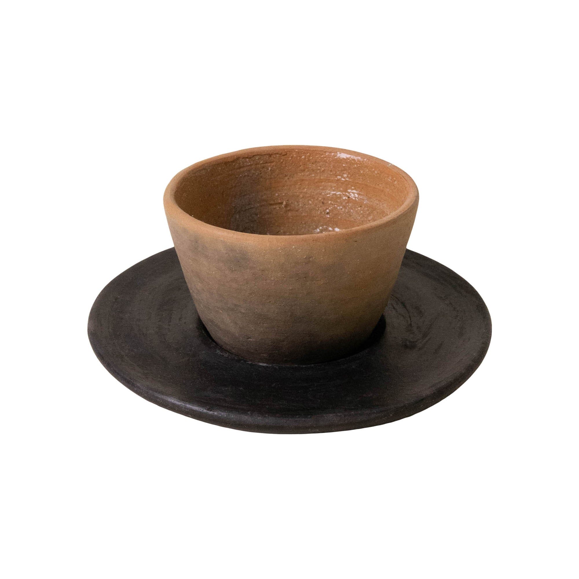 Oaxacan Clay Espresso Cup & Saucer - Drinkware by Ana Beatriz | Obakki