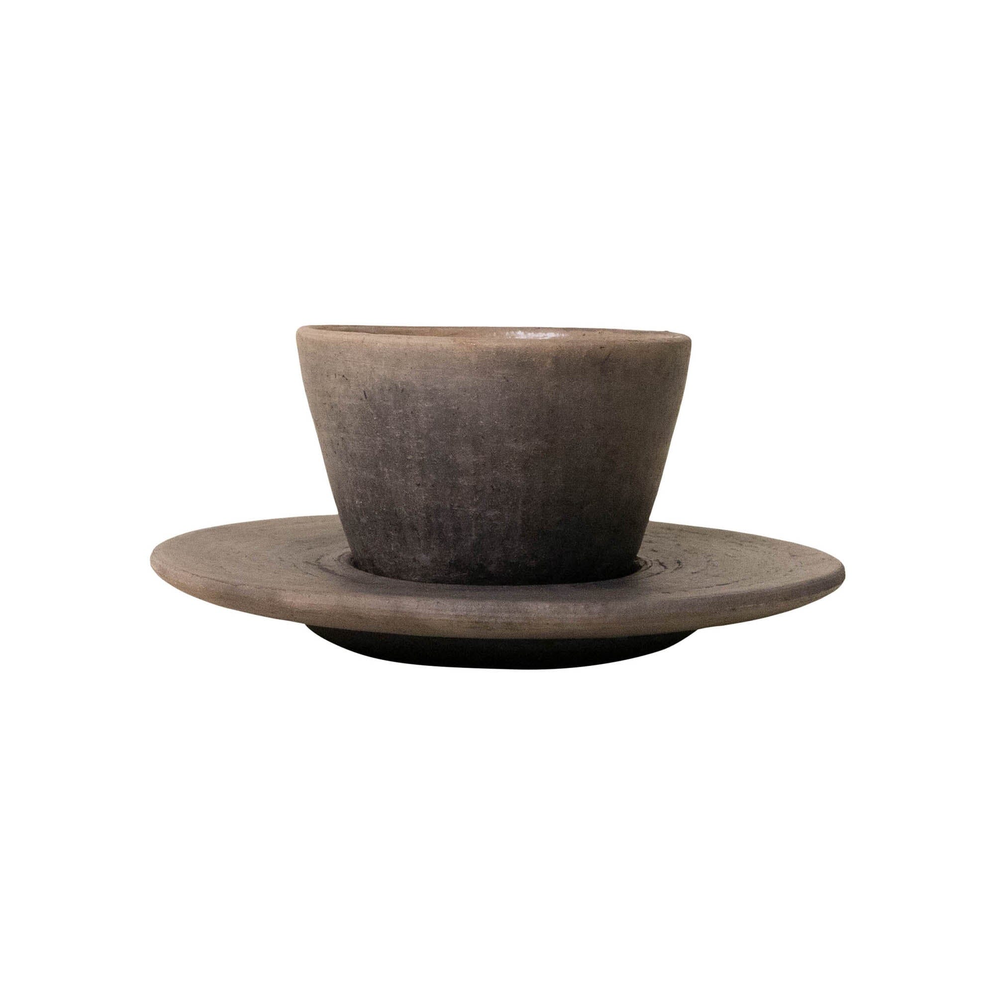 Oaxacan Clay Espresso Cup & Saucer - Drinkware by Ana Beatriz | Obakki