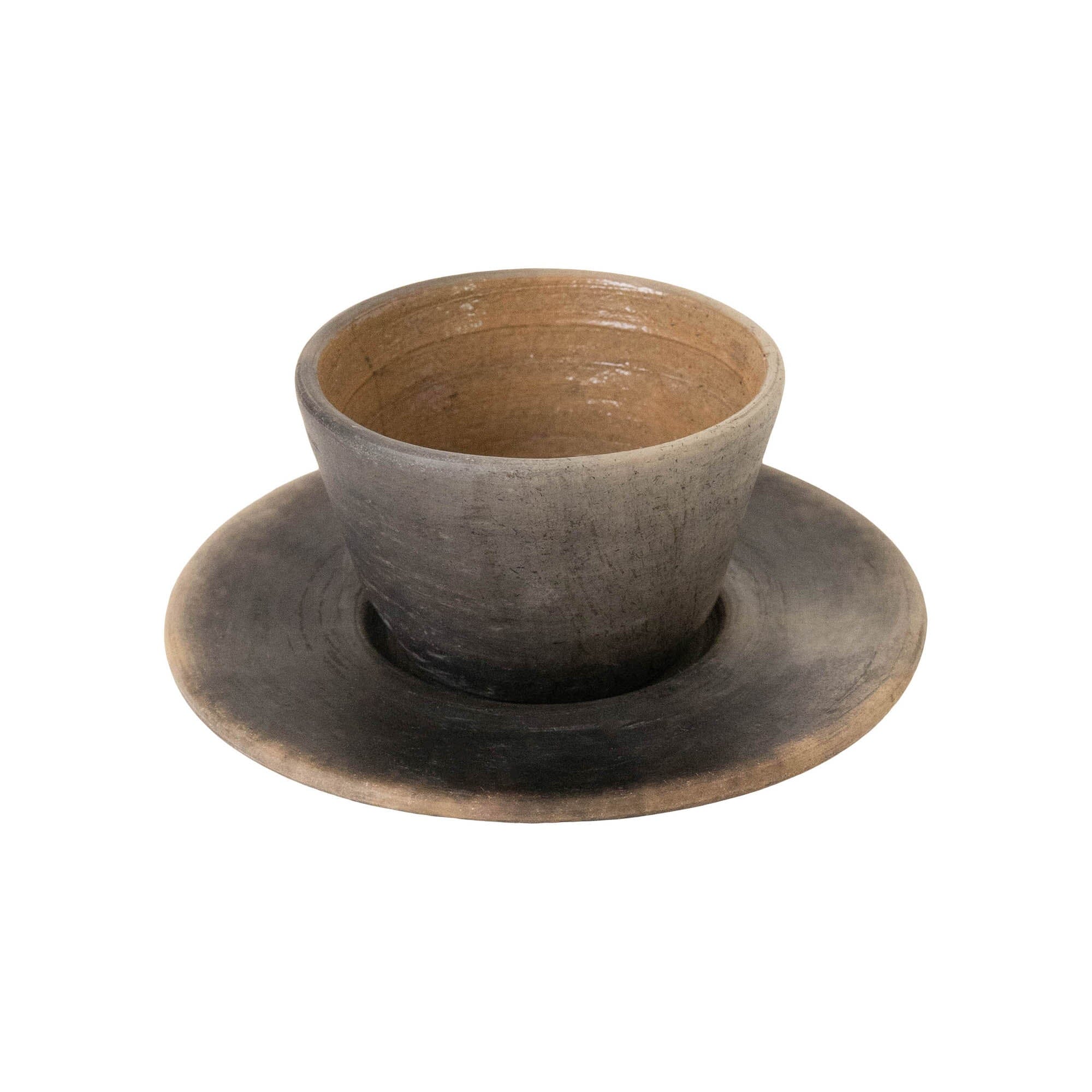 Oaxacan Clay Espresso Cup & Saucer - Drinkware by Ana Beatriz | Obakki