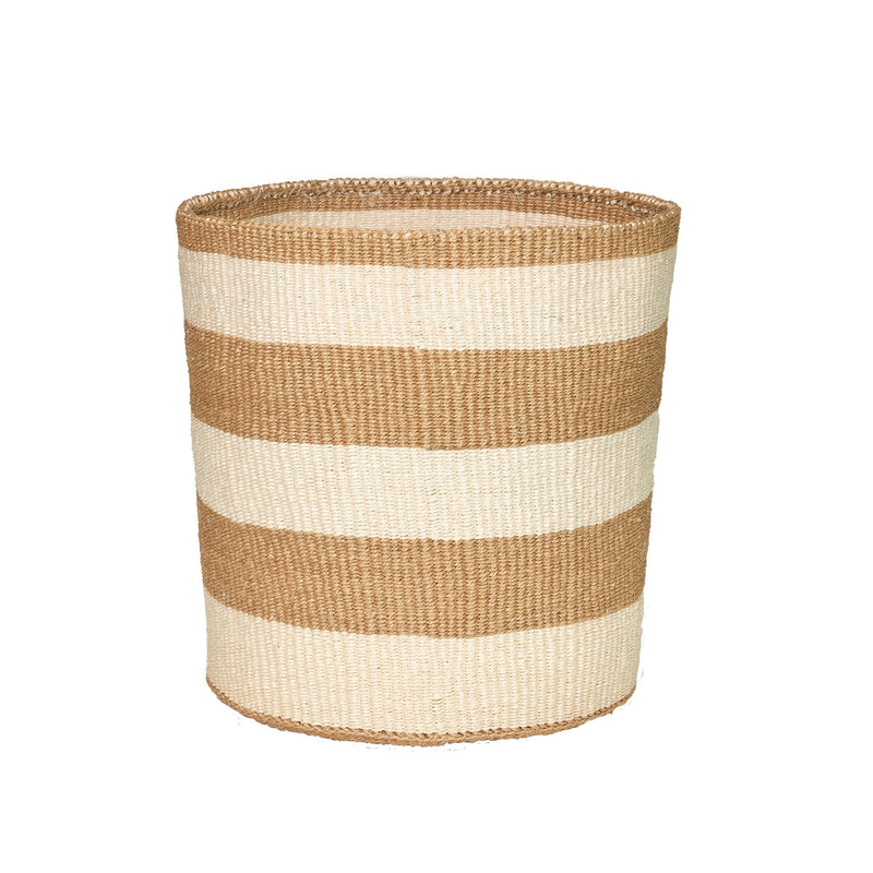 18" Sisal Basket | Stripes Baskets Sand 
