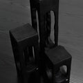 Candle Holders Imperfect 18" Burnt Wood Pillar Pedestal from Obakki