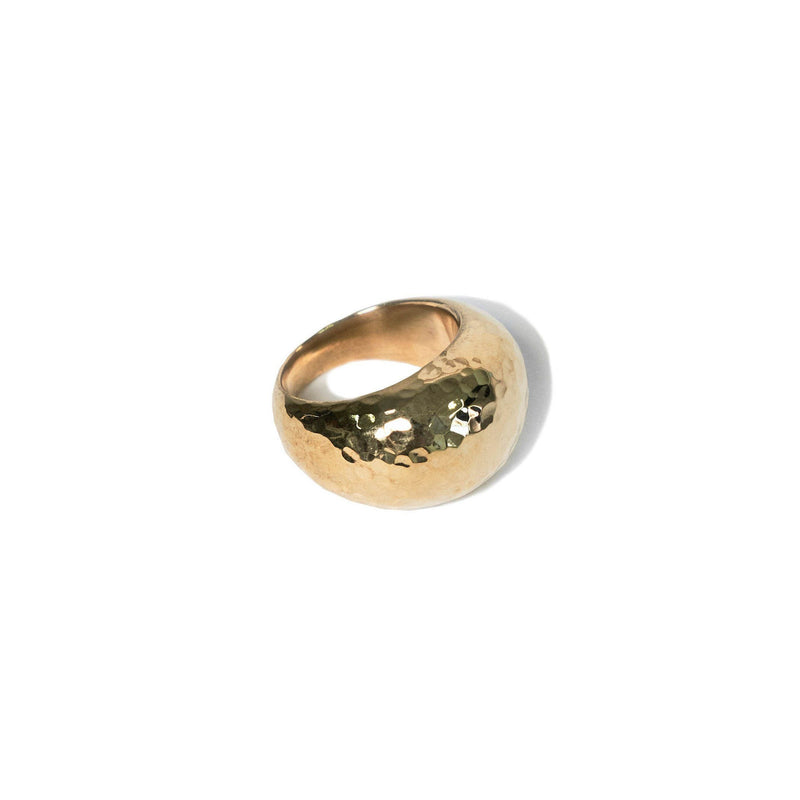 Chunky Hammered Ring Jewelry Brass 6 