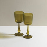 Citrine Green Luisa Calice | Set of 2 Glassware 