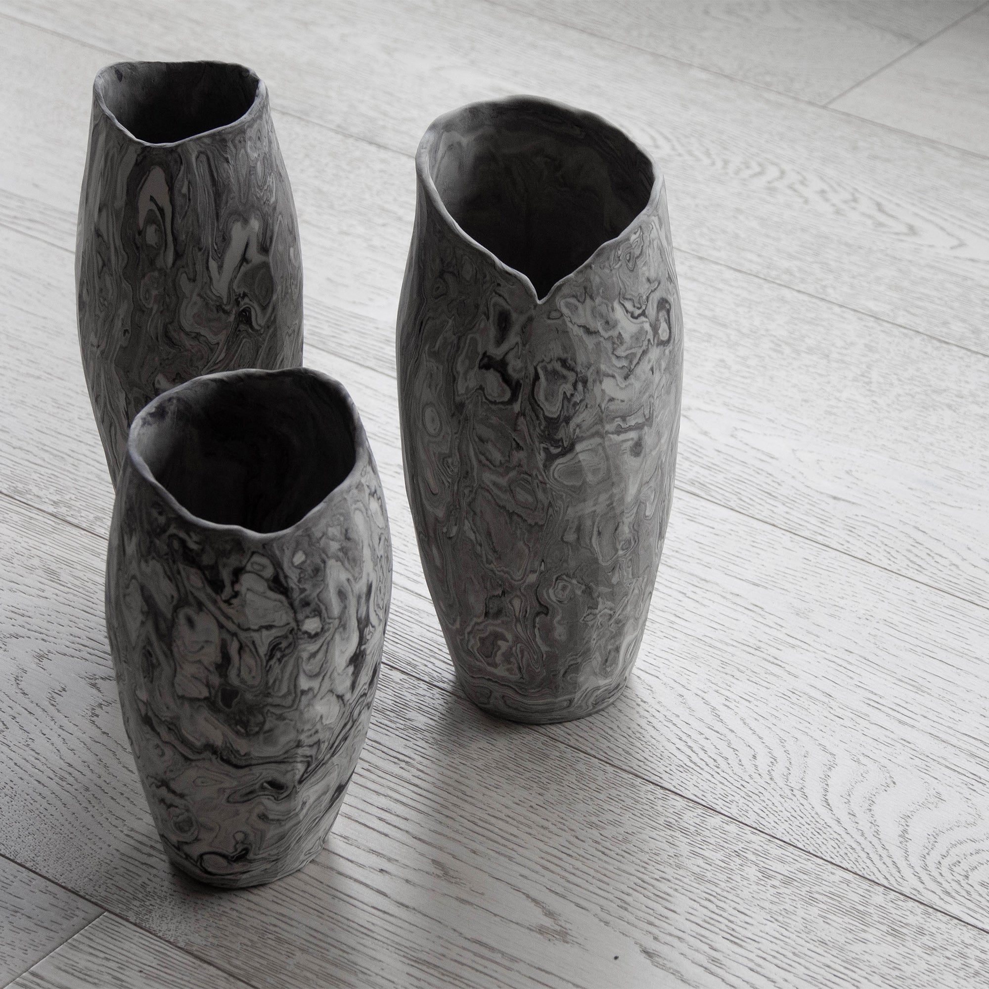 Faceted Marbled Vase | Slim Vases + Planters 