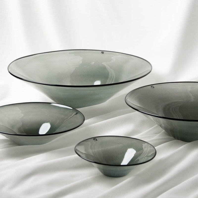 Glass Haze Bowl | Mist Grey Glassware 