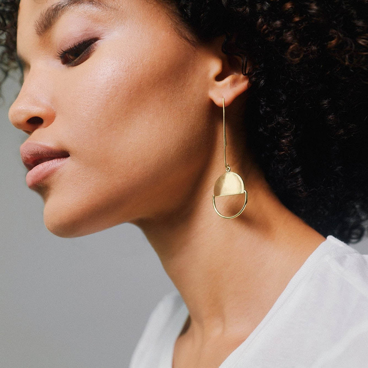 Halfmoon Earrings Sustainable Brass Jewelry Obakki