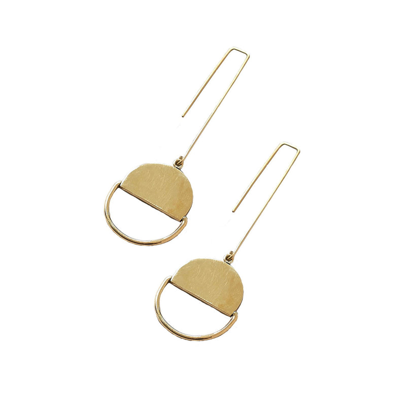 Halfmoon Earrings Jewelry Brass 