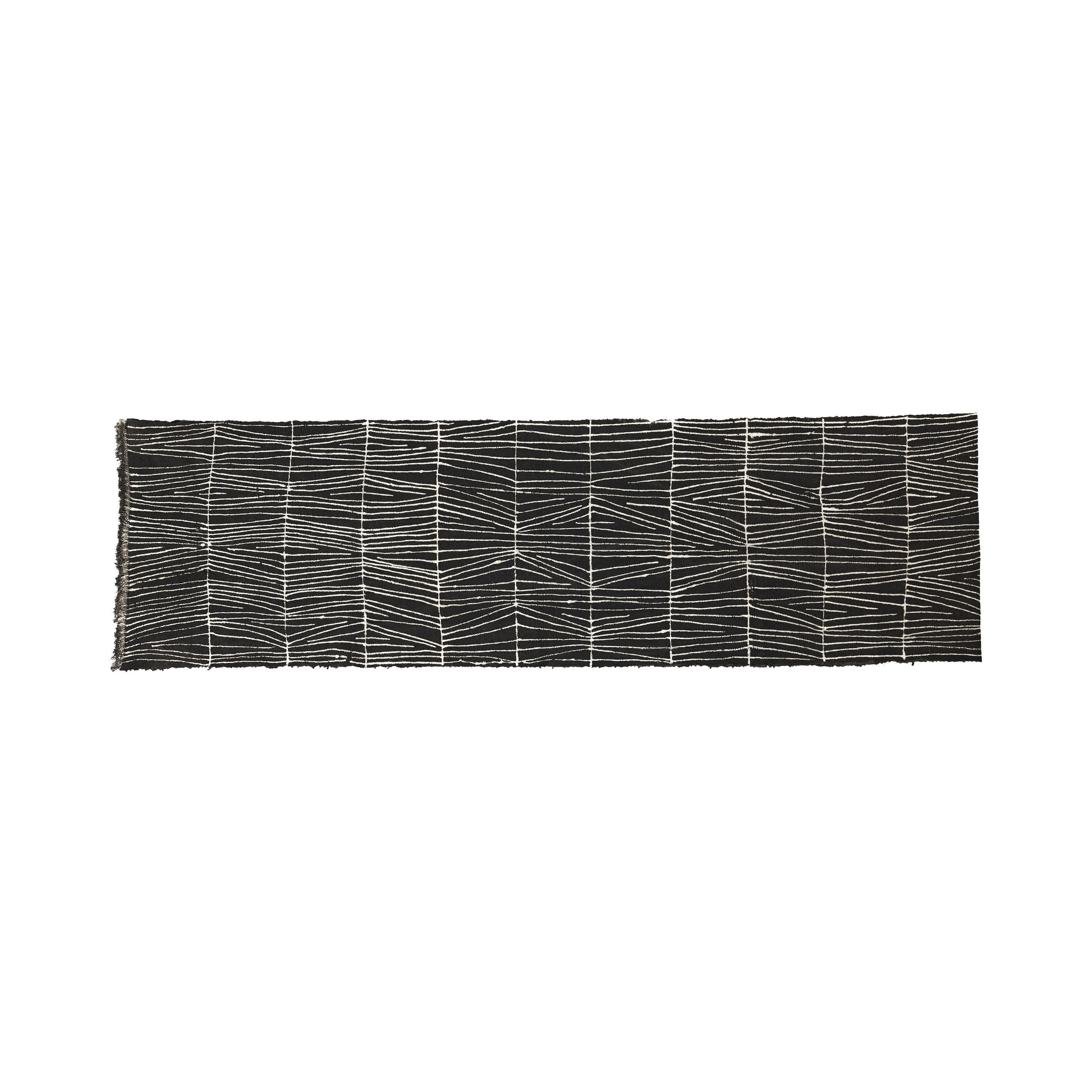 Hand-Dyed Table Runner | Black Table Linens Black Sticks 