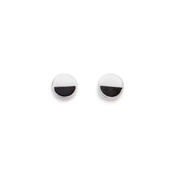 Horn Inset Studs Jewelry Silver Plated 