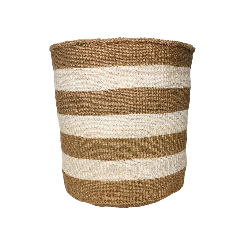 imperfect 18" Sisal Basket | Stripes Baskets Sand / Natural Stripes 