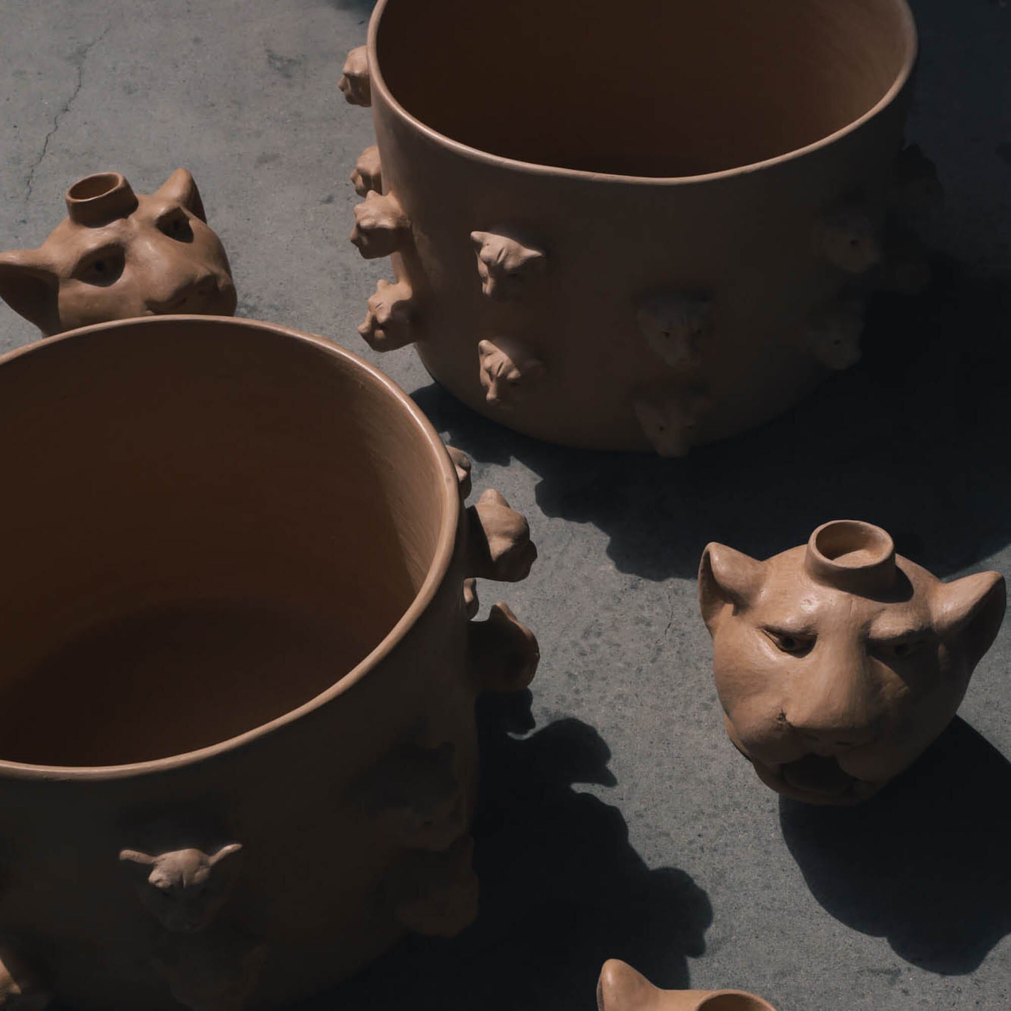Jaguar Clay Planter Vases + Planters 