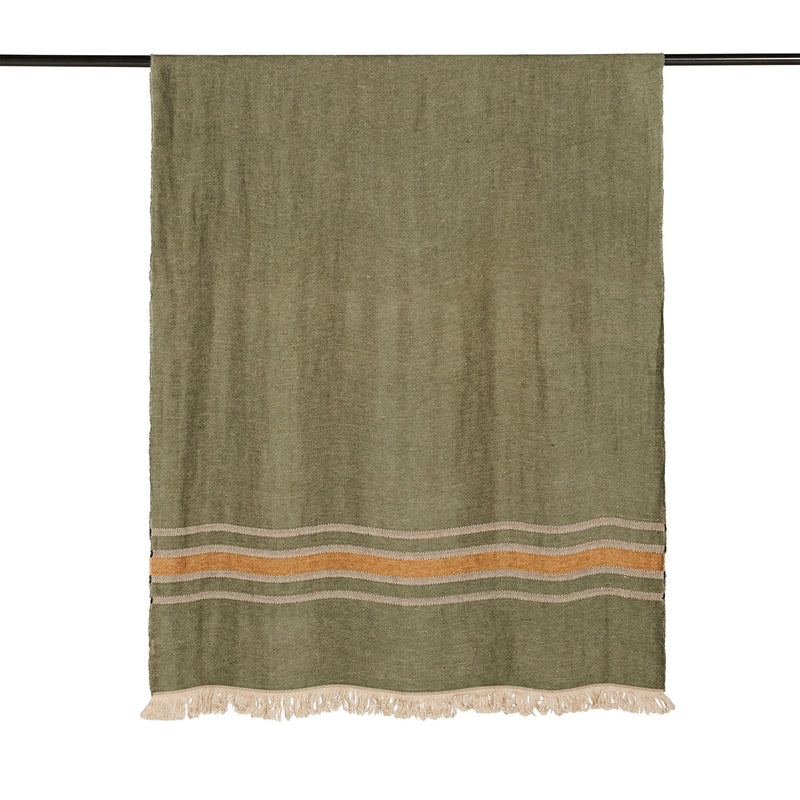 Jules Blanket | Green Herringbone Home Textiles 