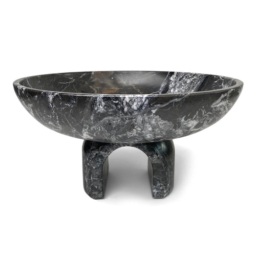 Lago Vessel | Black Accents + Decor Black Marble OS 