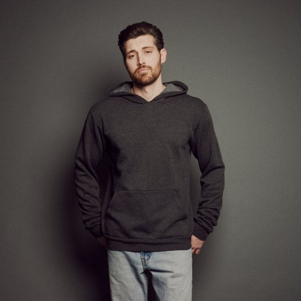 Men's Super-Soft Heathered Hoodie Clothing Heather Charcoal Small 