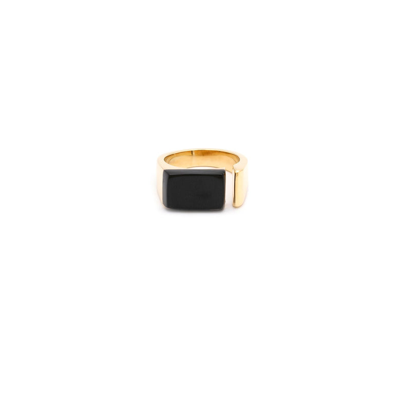 Modernist Signet Ring Jewelry 18K Gold Plated 5 