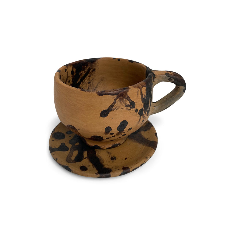 ceramic handmade espresso tea cup and saucer