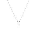 Rectangle Pendant Necklace Jewelry Silver Plated 