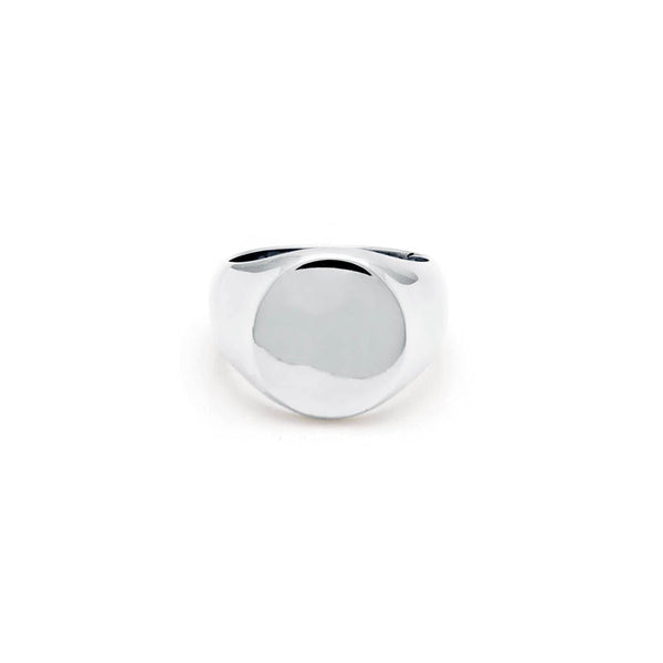 Round Signet Ring Jewelry Silver Plated 5 