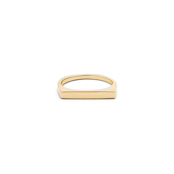 Slim Flat-top Ring Jewelry 18K Gold Plated 5 