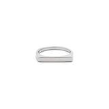 Slim Flat-top Ring Jewelry Silver Plated 5 