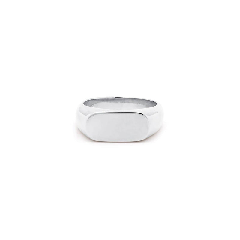 Slim Signet Ring Jewelry Silver Plated 5 