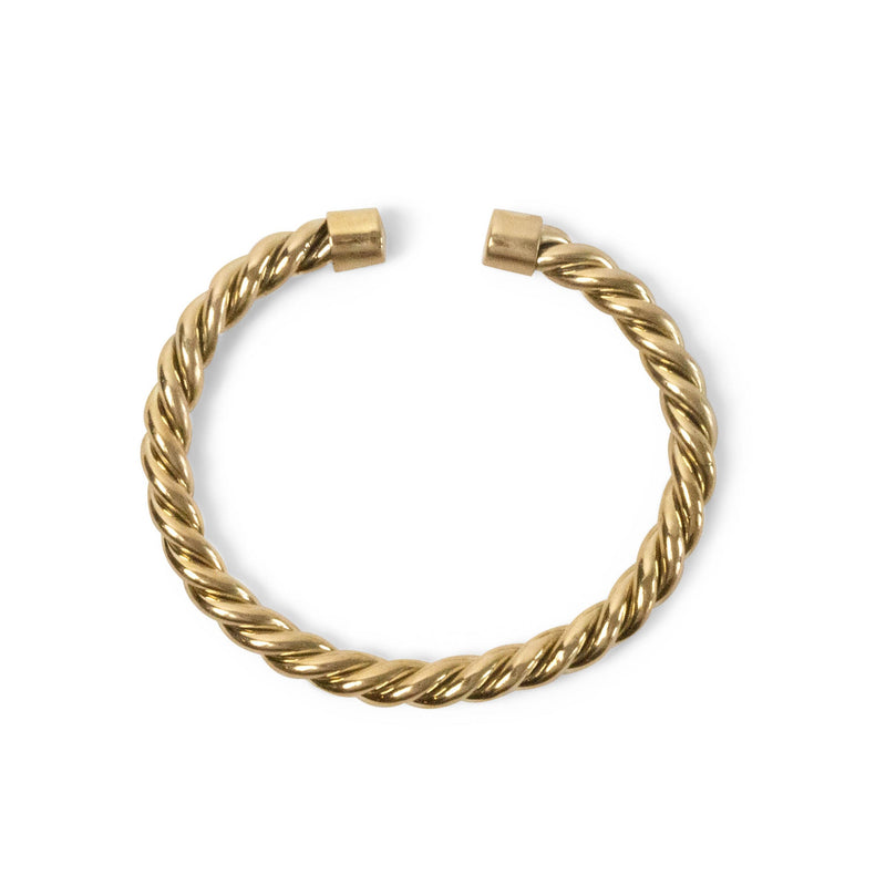 Solid Twisted Cuff Jewelry 18K Gold Plated OS 