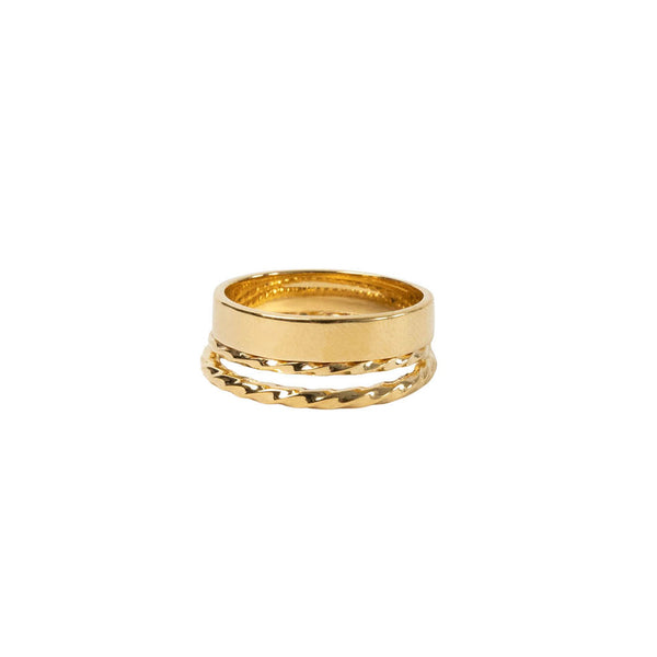 Stacked Illusion Ring Jewelry 18K Gold Plated 5.5 