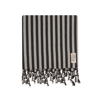 Turkish Linen Towel | Black Stripe Home Textiles 